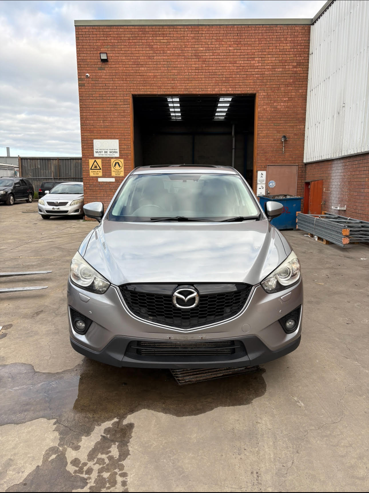 Silver Mazda CX-5 recently arrived for dismantling