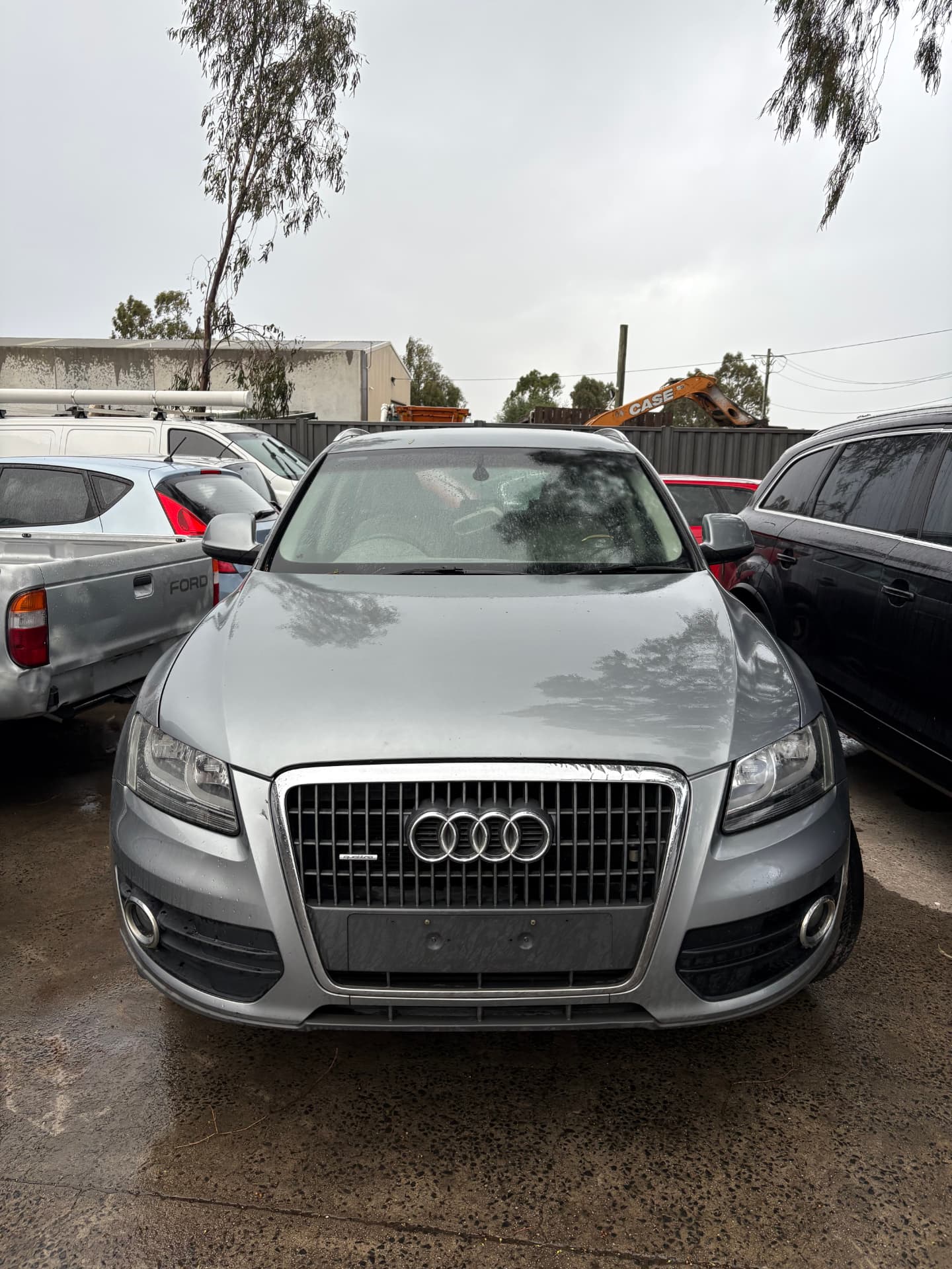 Silver Audi Q5 in the wrecking yard